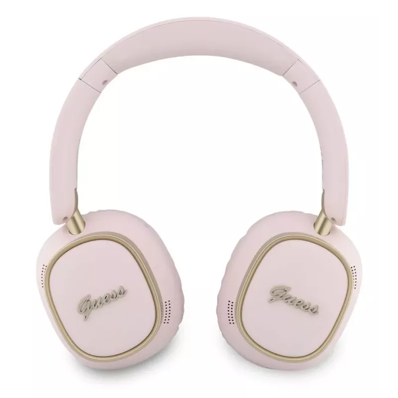 Guess Bluetooth over-ear-kuulokkeet ENC Rectangle Metal Script pinkki