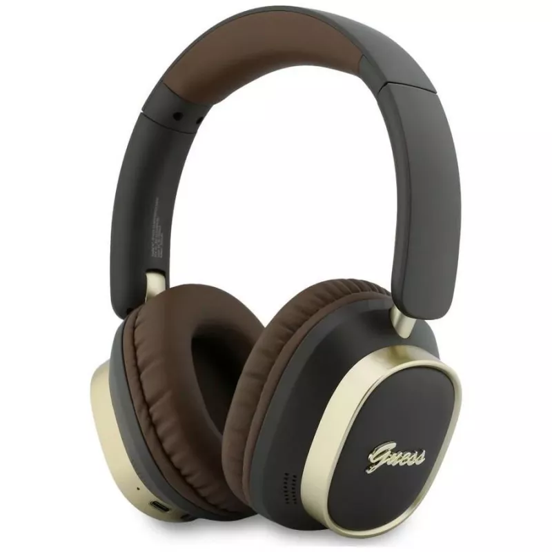 Guess Bluetooth over-ear-kuulokkeet ENC Rectangle Metal Script ruskea