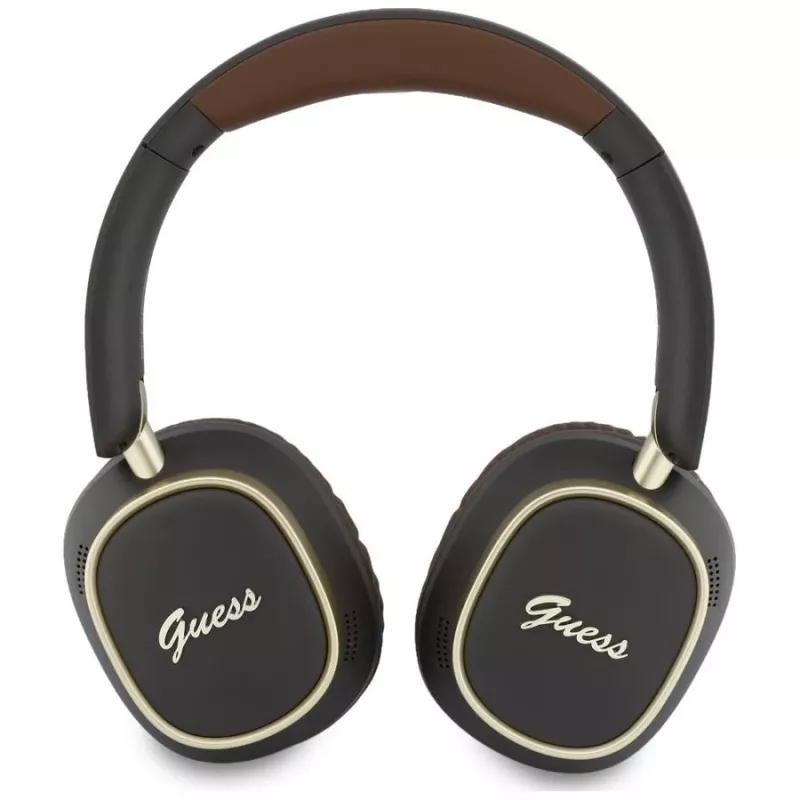 Guess Bluetooth over-ear-kuulokkeet ENC Rectangle Metal Script ruskea