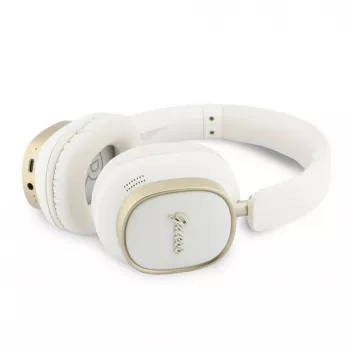 Guess Bluetooth ENC Rectangle Metal Script over-ear-kuulokkeet valkoinen
