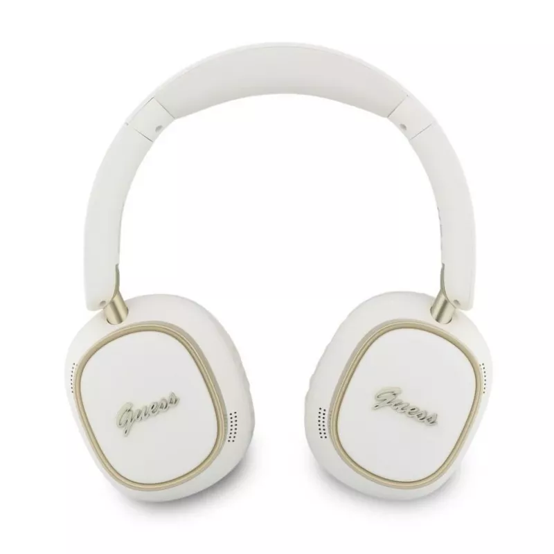 Guess Bluetooth ENC Rectangle Metal Script over-ear-kuulokkeet valkoinen