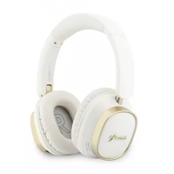 Guess Bluetooth ENC Rectangle Metal Script over-ear-kuulokkeet valkoinen