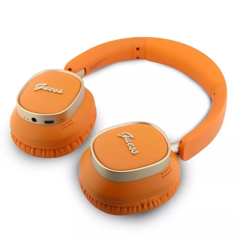 Guess Bluetooth on-ear-kuulokkeet Rectangle Metal Script oranssi