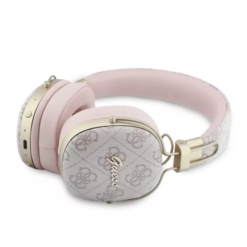 Guess over-ear Bluetooth -kuulokkeet ENC Metal 4G Script Logo pinkki