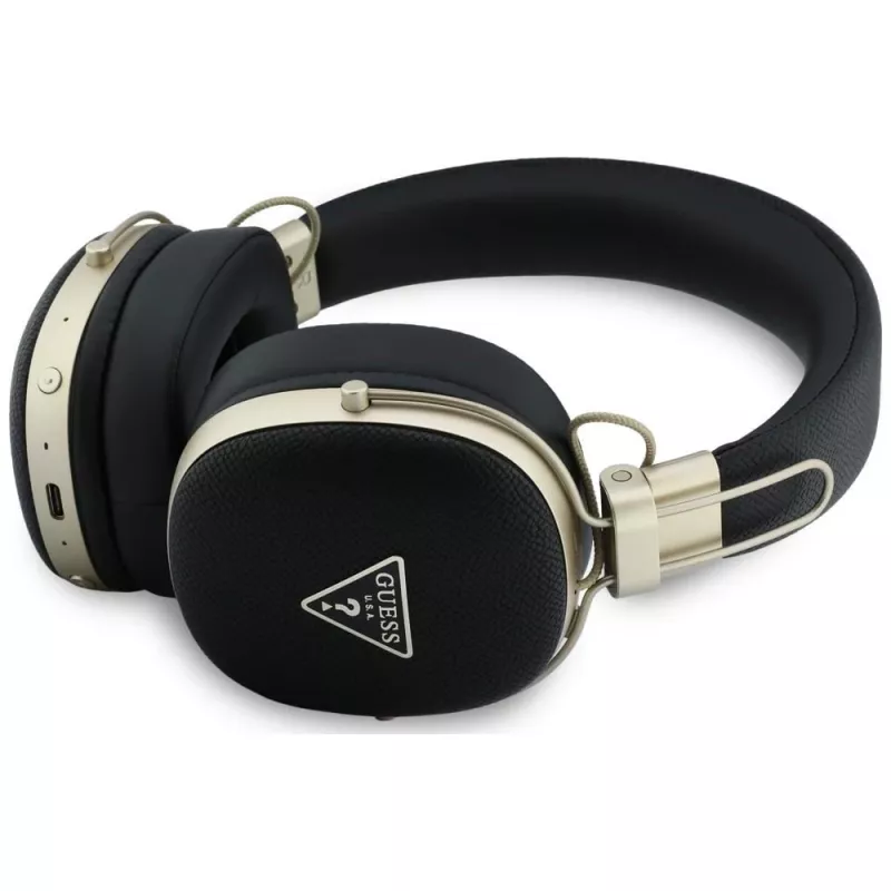 Guess over-ear Bluetooth -kuulokkeet ENC:llä, metalligrainattu kolmiologo, musta