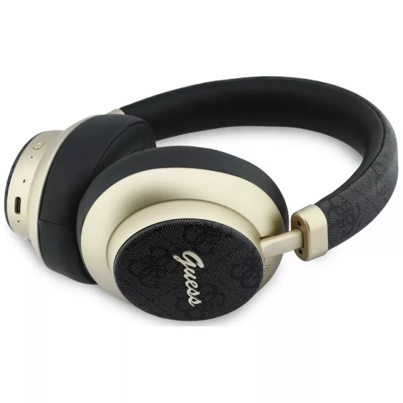 Guess GUE005456 over-ear Bluetooth -kuulokkeet ENC:llä, 4G Gold Script Metal, musta