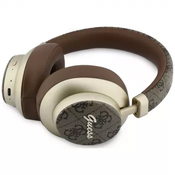 Guess GUE005457 over-ear Bluetooth -kuulokkeet ENC:llä, ruskea, Gold Script Metal -muotoilu