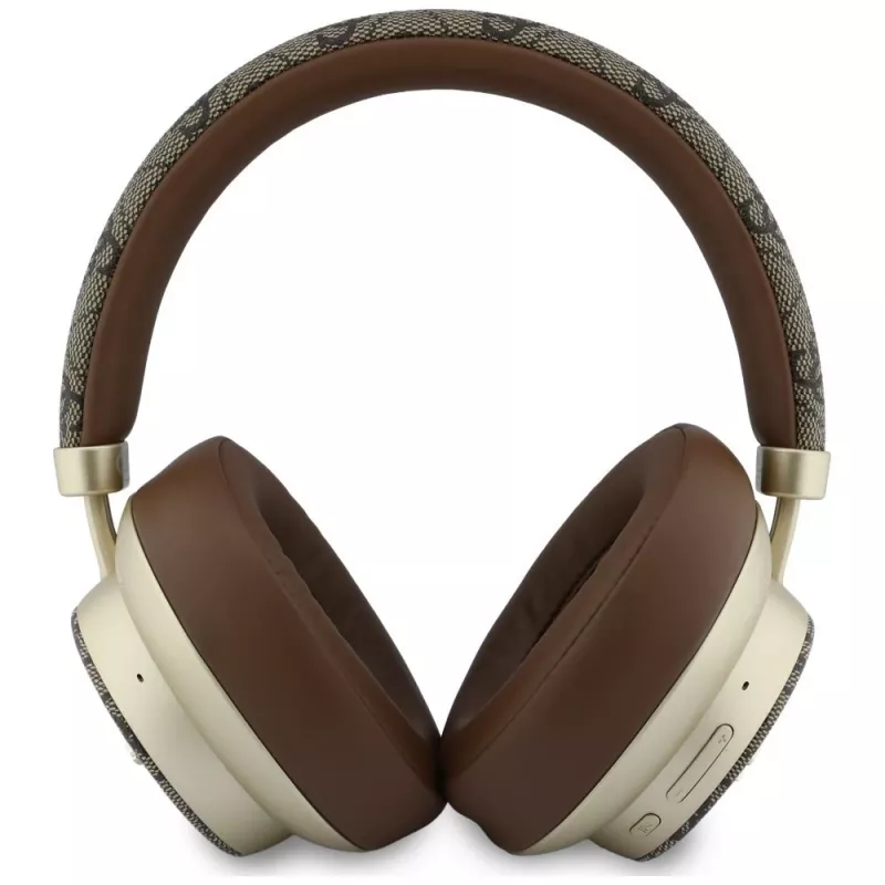 Guess GUE005457 over-ear Bluetooth -kuulokkeet ENC:llä, ruskea, Gold Script Metal -muotoilu