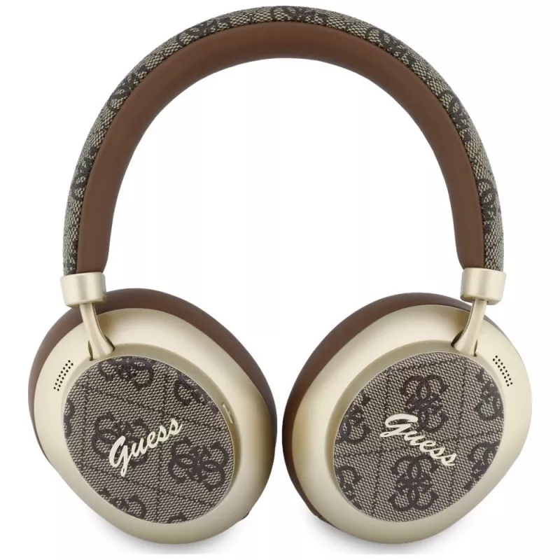 Guess GUE005457 over-ear Bluetooth -kuulokkeet ENC:llä, ruskea, Gold Script Metal -muotoilu