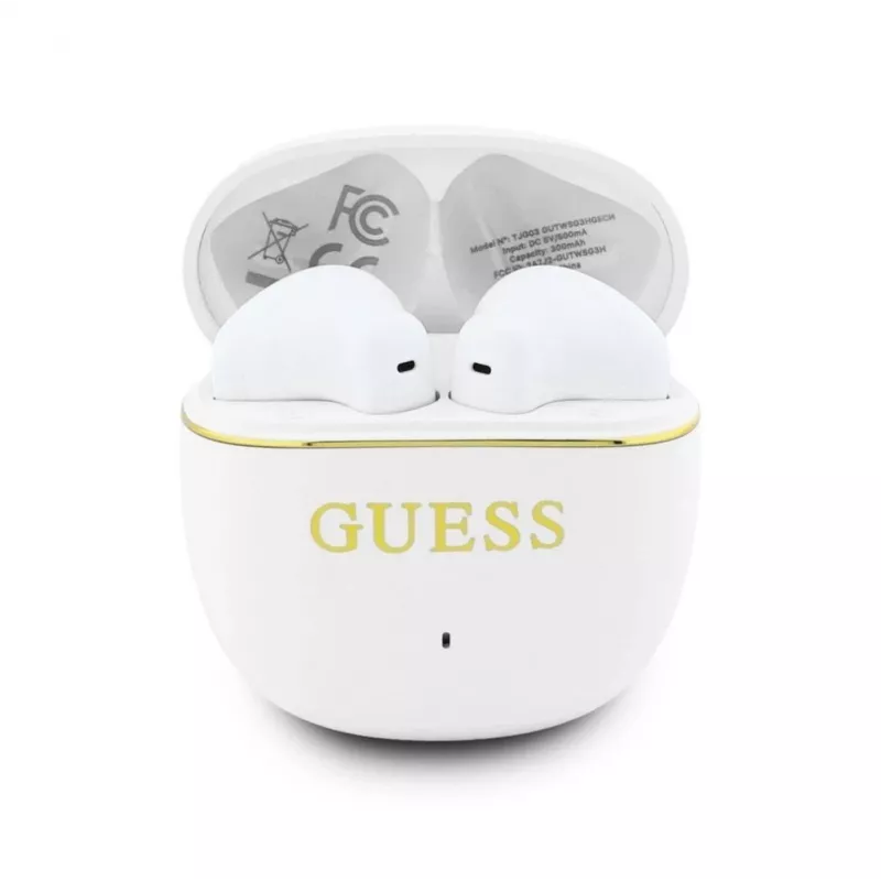 GUESS Glossy Gold Line Classic TWS -nappikuulokkeet valkoinen