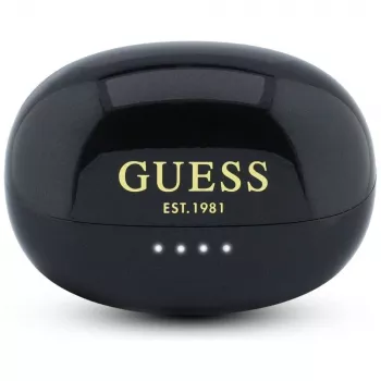 Guess Open-Wearable stereo Bluetooth -kuulokkeet metalliviimeistelyllä, elektrolyyttisesti pinnoitetuilla osilla ja klassisella logolla musta