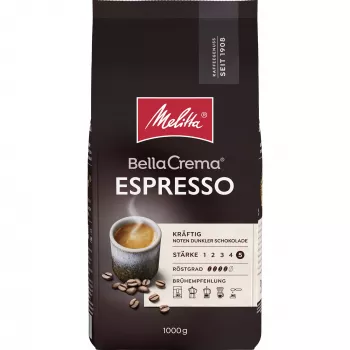 MELITTA BellaCrema Espresso kokonaiset kahvipavut 1 kg voimakkuus 5/5