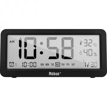MEBUS 25819 kvartsikerroskello digitaalinen LCD musta