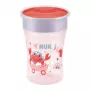 NUK Magic Cup 230 ml punainen 360° juomareuna harjoittelumuki taaperoille 8+ kuukaudesta, vuotamaton, BPA-vapaa, konepesunkestävä