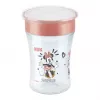 NUK Disney Mickey Mouse Magic Cup 230ml punainen juomaharjoittelumuki 360° juomareunalla