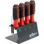 WIHA SoftFinish ruuvimeisseli bittipidikkeellä 1/4 inch (musta/punainen, räikkätoiminto)