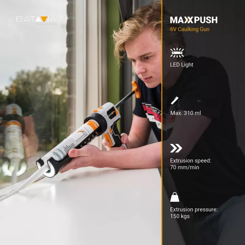 Batavia B.V. Maxxpush akkukäyttöinen patruunapuristin LED-valolla