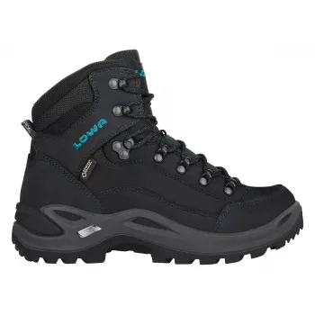 LOWA Renegade GTX Mid Ws vaelluskengät - naisten - musta/turkoosi