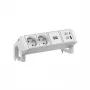 Bachmann DESK2 ALU WHITE 2xUTE 1xUSB A/C 22W 0,2m GST18