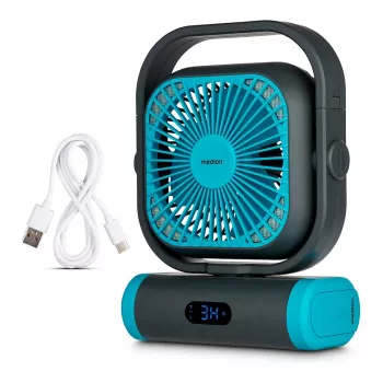 MEDION LIFE Camping Fan E10 TF (MD 12065) harmaa/sininen