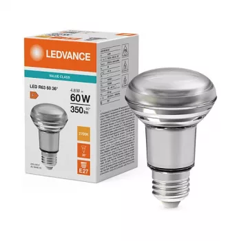OSRAM LED STAR R63 heijastinlamppu 4,8W 827 E27 350lm 2700K lämmin valkoinen