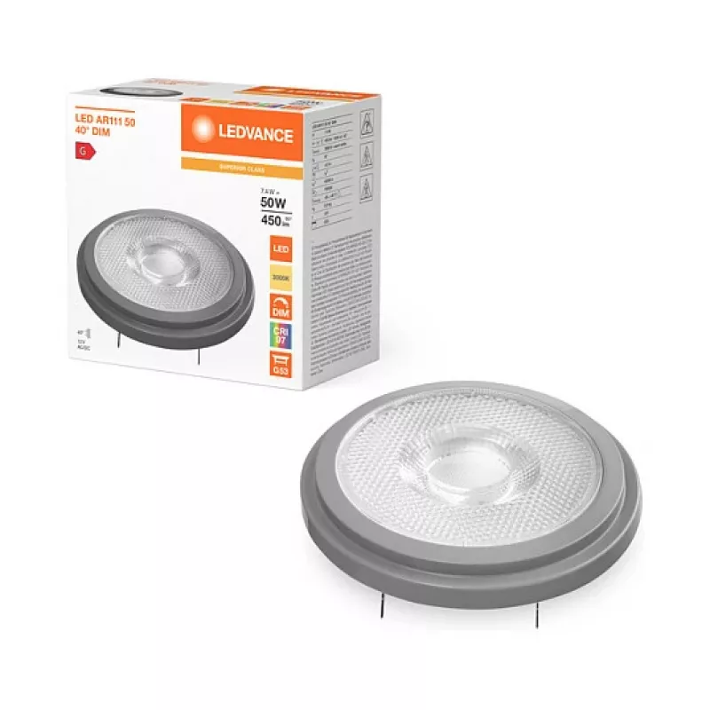 OSRAM AR111 50 40 7.4W 930 G53 S LED-heijastinlamppu 450 lm 3000K G53 himmennettävä