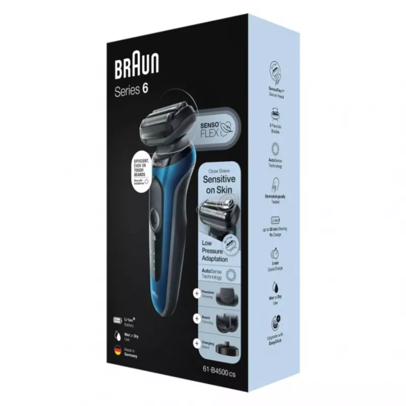 Braun Series 6 61-B4500cs kalvosarja-ajokone sininen