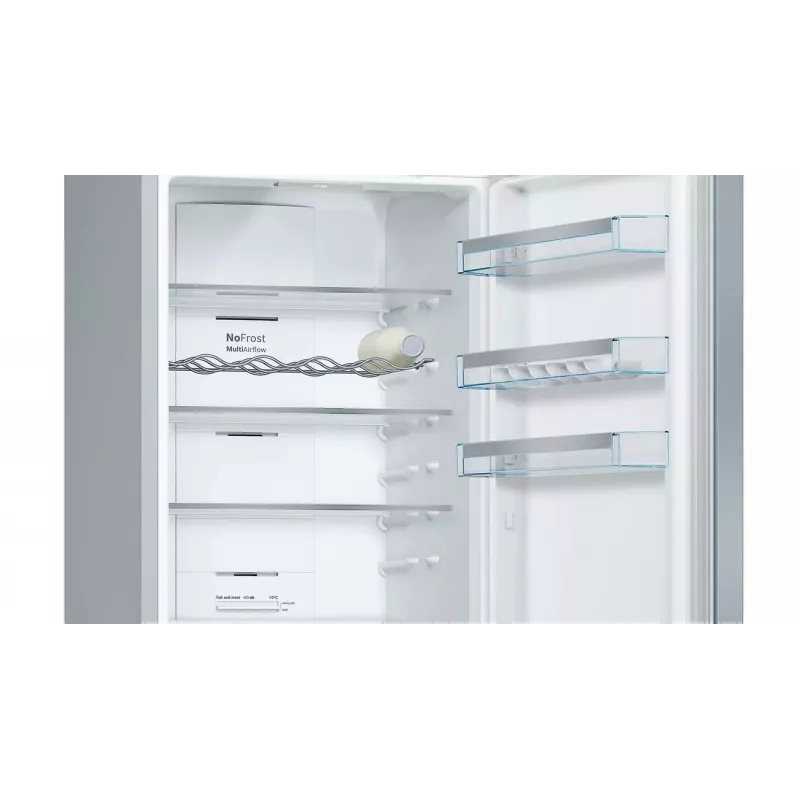 Bosch KGN397LEQ jää-pakastinyhdistelmä NoFrost-toiminnolla, VitaFresh, 363 l, Inox-look, energiatehokkuusluokka E