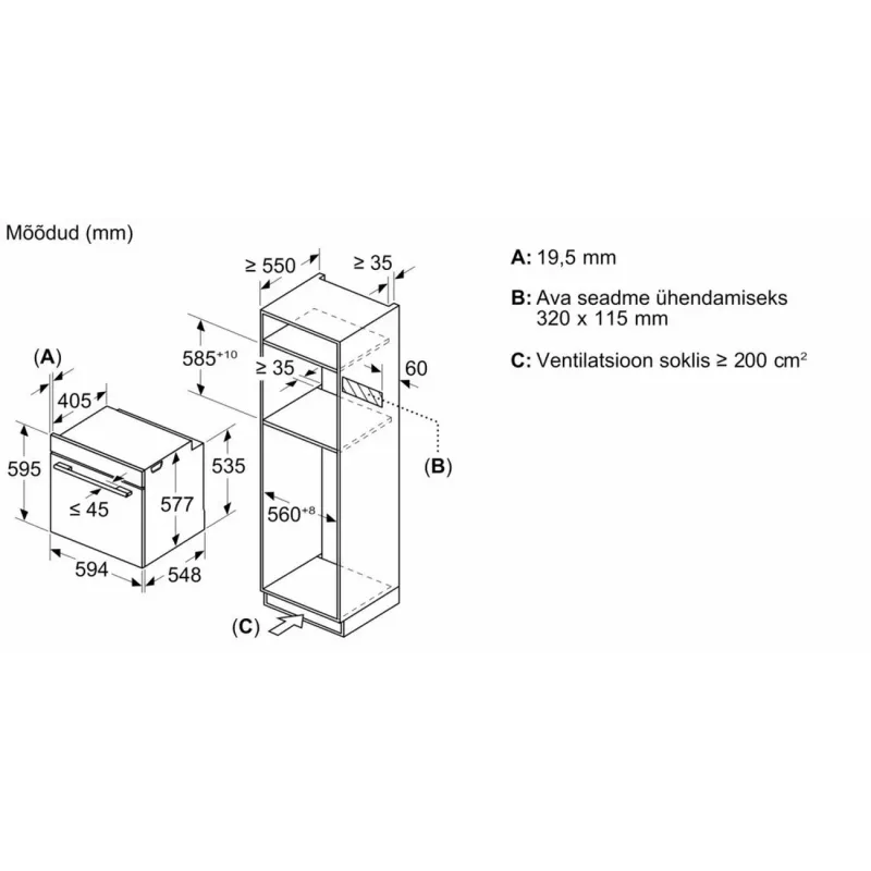 Bosch HMG976KB1 Series 8 kalusteisiin asennettava mikroaaltouuni-höyryuuni, 71 l, musta
