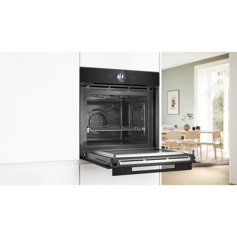 Bosch HMG976KB1 Series 8 kalusteisiin asennettava mikroaaltouuni-höyryuuni, 71 l, musta