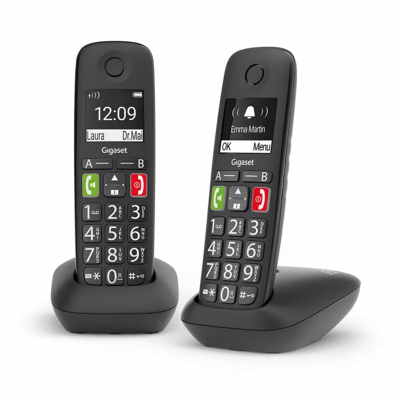 Gigaset E290 Duo DECT/analoginen langaton puhelin musta - 2 luuria