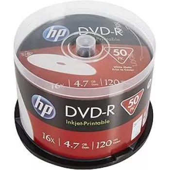 Verbatim HP mustesuihkutulostettava DVD-R spindeli (50 levyä) - 16x, 4.7 GB, AZO Dye, valkoinen tulostettava pinta