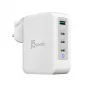 J5CREATE 130W GaN USB-C 4-porttinen laturi - UK valkoinen harmaa