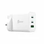 J5CREATE 65W GaN USB-C 3-porttinen laturi UK valkoinen