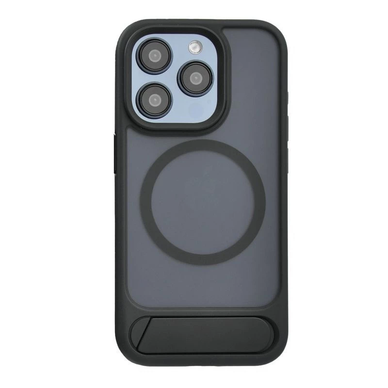 Evelatus Apple iPhone 16 Pro kumipinnoitettu MagSafe jalustalla kotelo musta