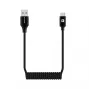 Evelatus AutoSpring Coiled Cable USB A - USB C 1,2 m musta
