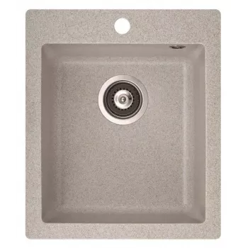 HELIKA allas Simplex SQS100-110W keittiöallas, graniittikomposiitti, musta, 780x435 mm, päälle asennettava