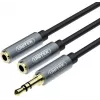 UNITEK Y-C956ABK 3,5 mm mini-jakki -liitin 2x 3,5 mm jakki -liittimeen -audiosplitteri-adapterikaapeli - musta