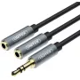 UNITEK Y-C956ABK 3,5 mm mini-jakki -liitin 2x 3,5 mm jakki -liittimeen -audiosplitteri-adapterikaapeli - musta