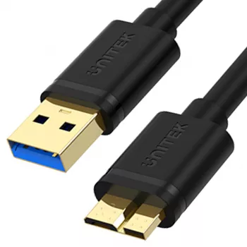 UNITEK USB 3.0 A-pistoke Micro-B-pistokkeeseen -kaapeli 1 m musta Y-C461GBK