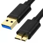 UNITEK USB 3.0 A-pistoke Micro-B-pistokkeeseen -kaapeli 1 m musta Y-C461GBK