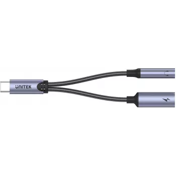UNITEK USB-C 3,5 mm audioliitäntään ja USB-C 60W PD -adapteri (Space Grey)