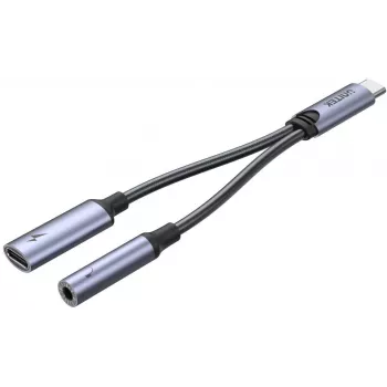 UNITEK USB-C 3,5 mm audioliitäntään ja USB-C 60W PD -adapteri (Space Grey)