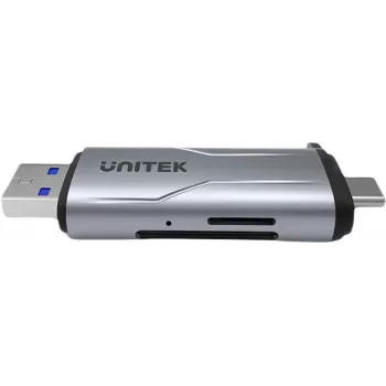 UNITEK SD/microSD-kortinlukija USB-A 5Gbps/USB-C Space Grey