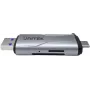 UNITEK SD/microSD-kortinlukija USB-A 5Gbps/USB-C Space Grey