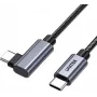 UNITEK USB-C 90° kulmakaapeli PD 100W 0,5 m musta