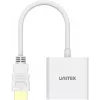 UNITEK HDMI-VGA-adapteri, Full HD 1080p, 60Hz, valkoinen