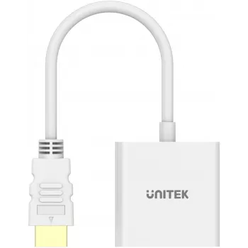 UNITEK HDMI-VGA-adapteri, Full HD 1080p, 60Hz, valkoinen