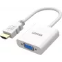 UNITEK HDMI-VGA-adapteri, Full HD 1080p, 60Hz, valkoinen