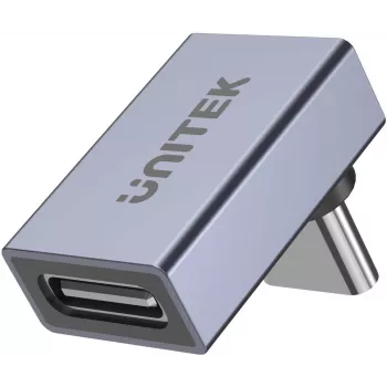 UNITEK USB-C USB-C 90 asteen kulma-adapteri 40Gbps 240W Space Gray